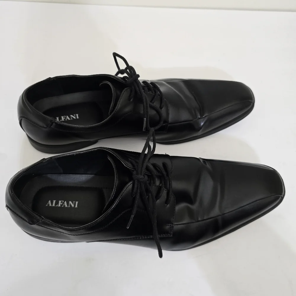 ALFANI size 12 Seth Lace Up Oxford Dress Shoes‎ Black